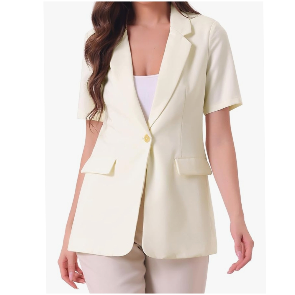 Allegra K Women's Light Cream Blazer